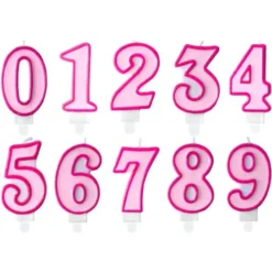 Tårtljus Siffra Rosa (Siffra 0)