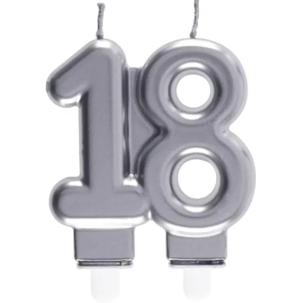 Tårtljus 18 Silver