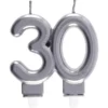 Tårtljus 30 Silver