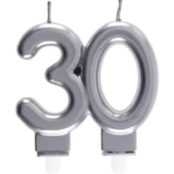 Tårtljus 30 Silver