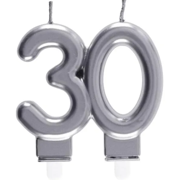 Tårtljus 30 Silver