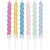 Tårtljus Spiral Pärlemor Färgmix 8 cm 6-pack