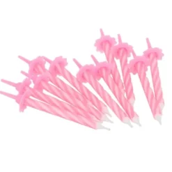 Tårtljus Spiral Rosa med Hållare