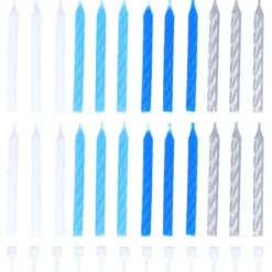 Tårtljus Spiral Vit/Blå/Silver