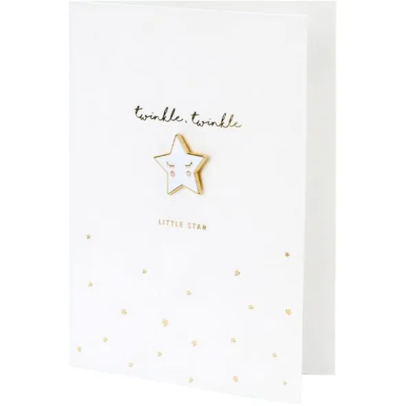 Twinkle Twinkle Little Star Kort med Brosch