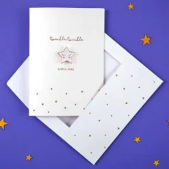 Twinkle Twinkle Little Star Kort med Brosch