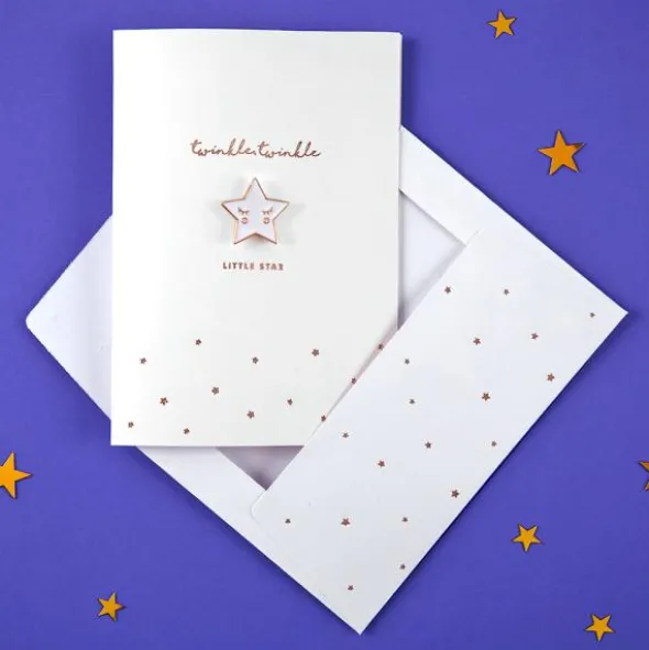Twinkle Twinkle Little Star Kort med Brosch