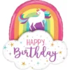 Unicorn Rainbow Birthday Ballong Holografisk