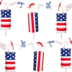 USA Flagga Lyktor Girlang