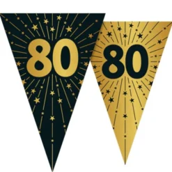 Vimpelgirlang med Stjärnor & Siffran 80