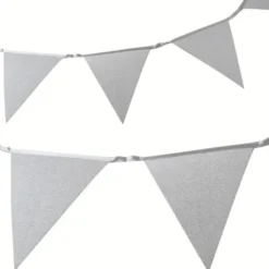 Vimpelgirlang Silver Glitter