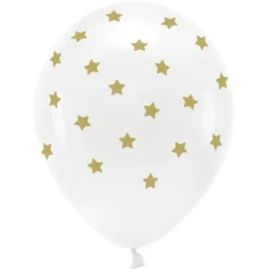 Vita Ballonger med Guldstjärnor