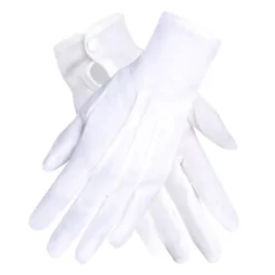 Vita Handskar med Knäppning (One Size)