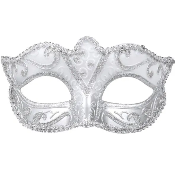 Vit och Silver Mask med Silverdetaljer