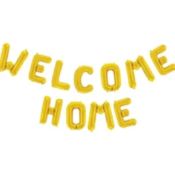 Welcome Home Bokstavsballonger Guld