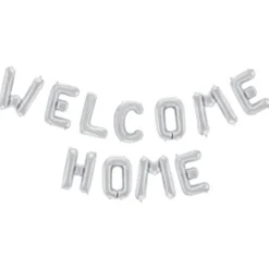 Welcome Home Bokstavsballonger Silver