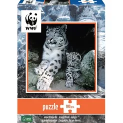 WWF Snöleoparder Pussel 100 Bitar